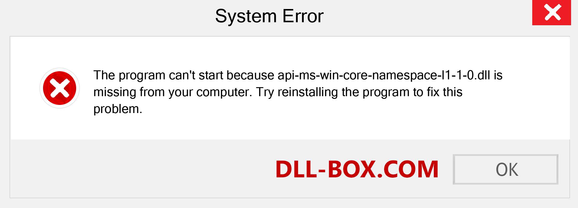  api-ms-win-core-namespace-l1-1-0.dll file is missing?. Download for Windows 7, 8, 10 - Fix  api-ms-win-core-namespace-l1-1-0 dll Missing Error on Windows, photos, images